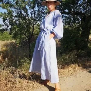 Dilli Grey Joni Kaftan Midi blue & white striped dress